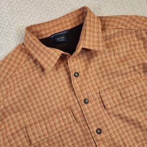 ExOfficio Men's Plaid‎ Long Sleeve Button Up Shirt Size XL
